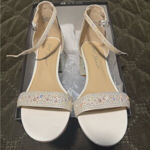 Betsey Johnson White and Cream Rhinestone Heels